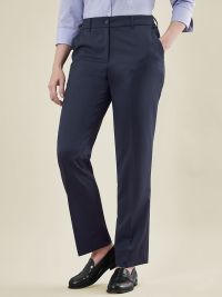Business Hose Damen Dunkelblau Regular Fit mit hoher Leibhöhe